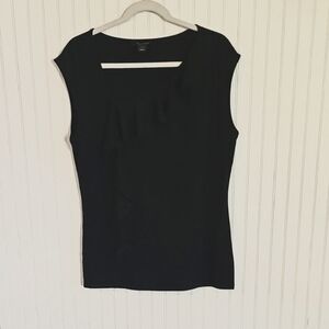 WHBM Black asymmetrical necklineTop